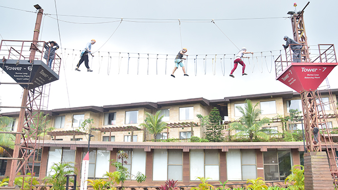 Enjoy High Rope Challenge Course at Della Adventure Park, Lonavla